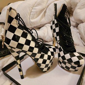 Platform Checkerboard Heel
